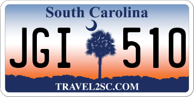 SC license plate JGI510