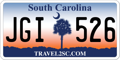 SC license plate JGI526