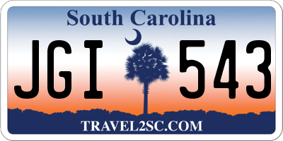 SC license plate JGI543