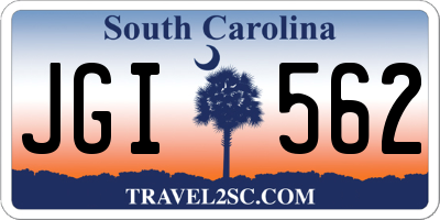 SC license plate JGI562