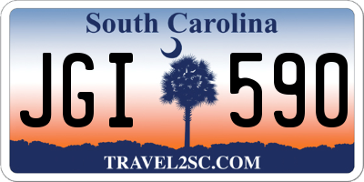 SC license plate JGI590