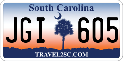 SC license plate JGI605