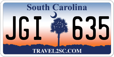 SC license plate JGI635