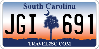 SC license plate JGI691
