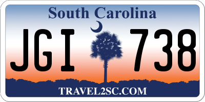 SC license plate JGI738