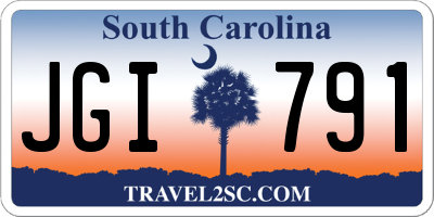 SC license plate JGI791