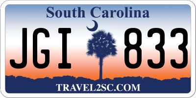 SC license plate JGI833