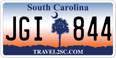 SC license plate JGI844