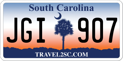 SC license plate JGI907
