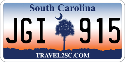 SC license plate JGI915