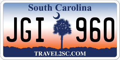 SC license plate JGI960