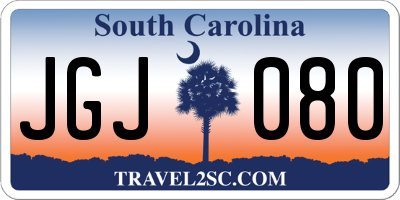 SC license plate JGJ080
