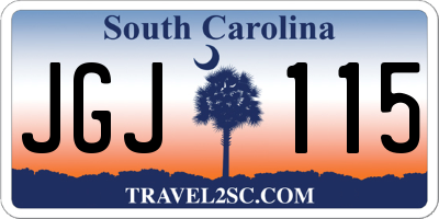 SC license plate JGJ115
