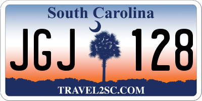 SC license plate JGJ128