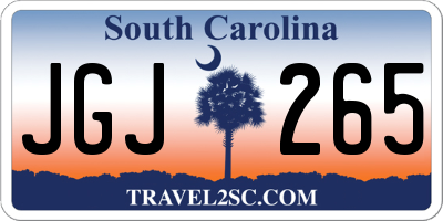 SC license plate JGJ265
