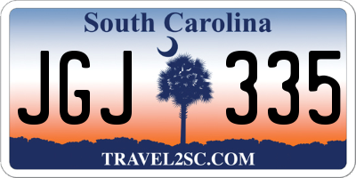 SC license plate JGJ335