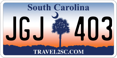 SC license plate JGJ403
