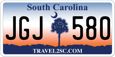SC license plate JGJ580