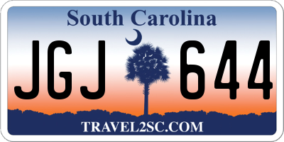 SC license plate JGJ644