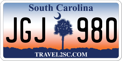 SC license plate JGJ980