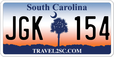 SC license plate JGK154
