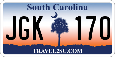 SC license plate JGK170