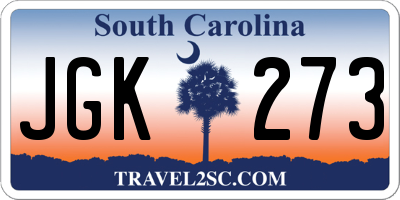SC license plate JGK273