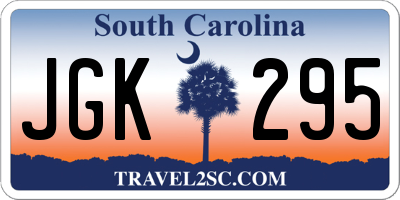 SC license plate JGK295