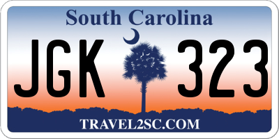 SC license plate JGK323