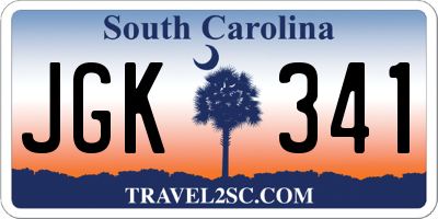 SC license plate JGK341