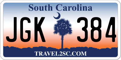 SC license plate JGK384