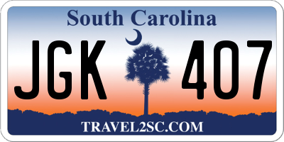 SC license plate JGK407