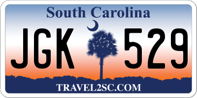 SC license plate JGK529
