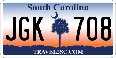SC license plate JGK708