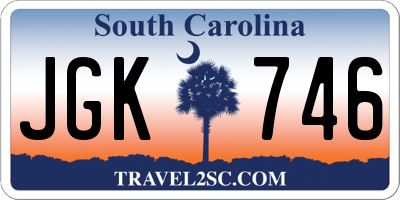 SC license plate JGK746