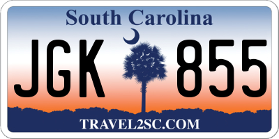SC license plate JGK855