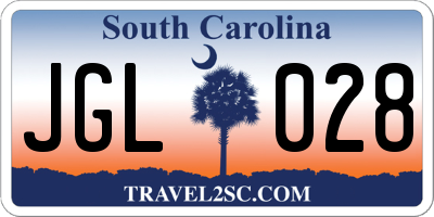SC license plate JGL028