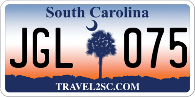 SC license plate JGL075