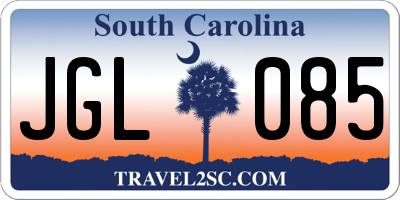 SC license plate JGL085