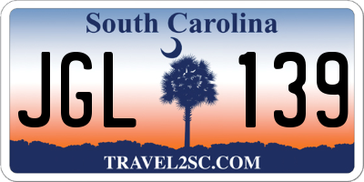 SC license plate JGL139