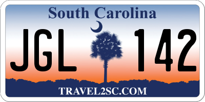 SC license plate JGL142