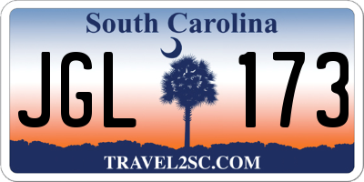SC license plate JGL173