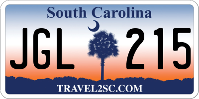 SC license plate JGL215