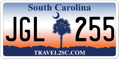 SC license plate JGL255