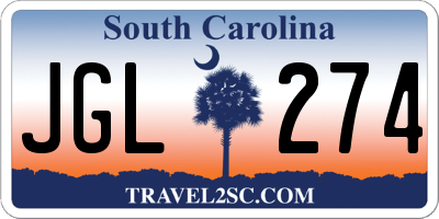 SC license plate JGL274