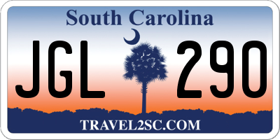 SC license plate JGL290