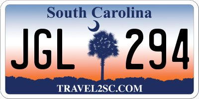 SC license plate JGL294