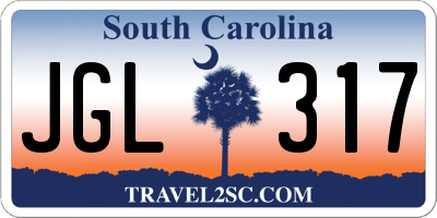 SC license plate JGL317