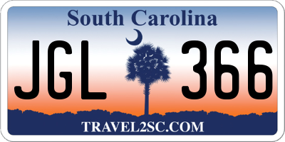 SC license plate JGL366