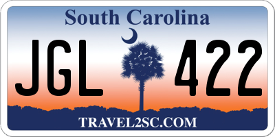 SC license plate JGL422